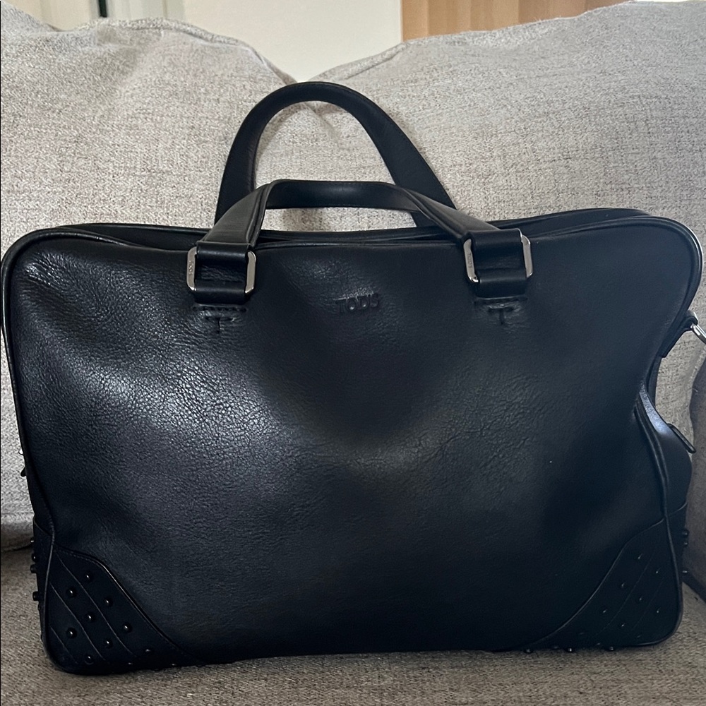 Elegant Black Leather Briefcase for Men
